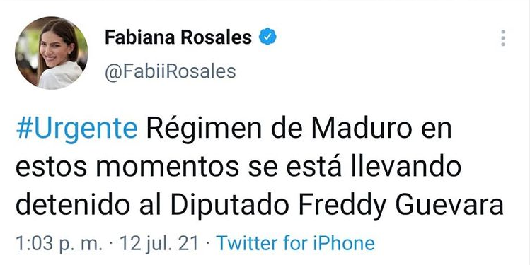 ¡ULTIMA HORA! Dictadura detiene a Freddy Guevara y lo acusa por terrorismo
